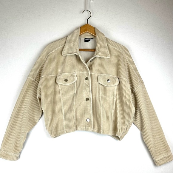 Mono B Jackets & Blazers - Mono B Corduroy Cropped Jacket Oversized